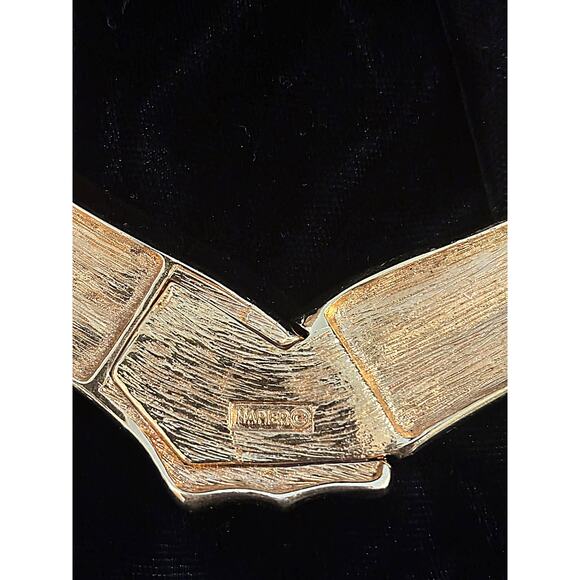 Vintage Napier Gold-Tone Sculptural Choker Necklace – Statement Collar - Picture 5 of 5